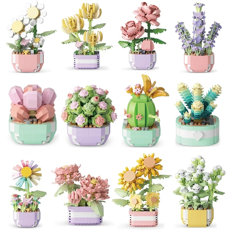 Bonsai Garden Pot - Цветочные суккуленты, строительные блоки, вечный цветок,